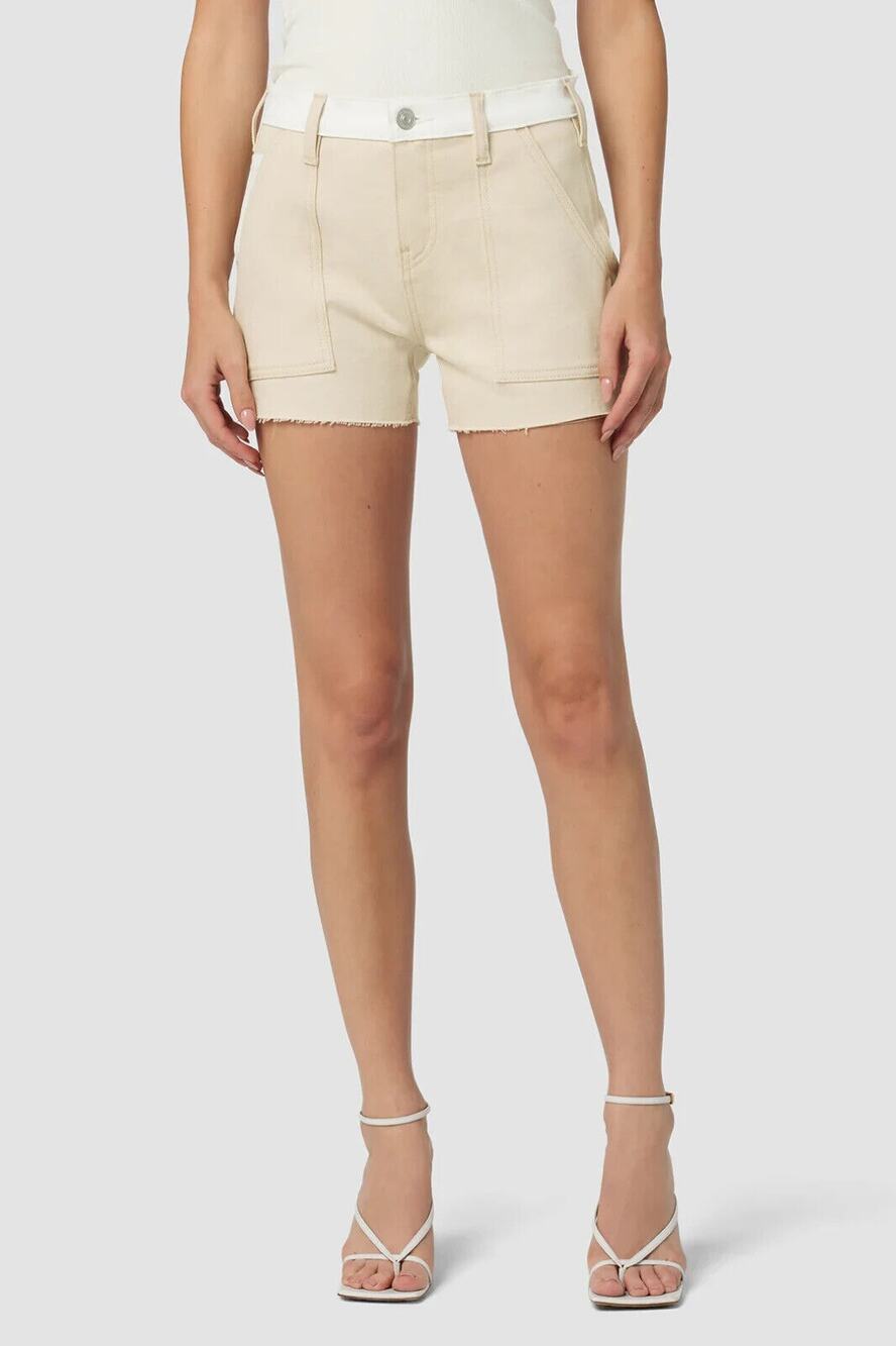 HUDSON Women's Denim Carpenter Short Angora Colorblock Size 32 NWT
